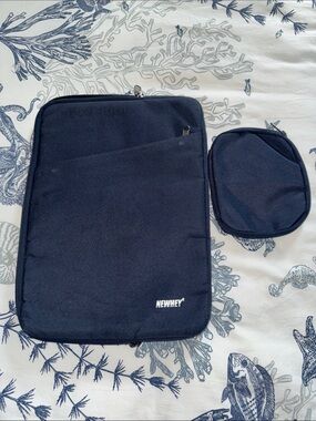 NEWHEY Navy Laptop Sleeve + Accessory Pouch